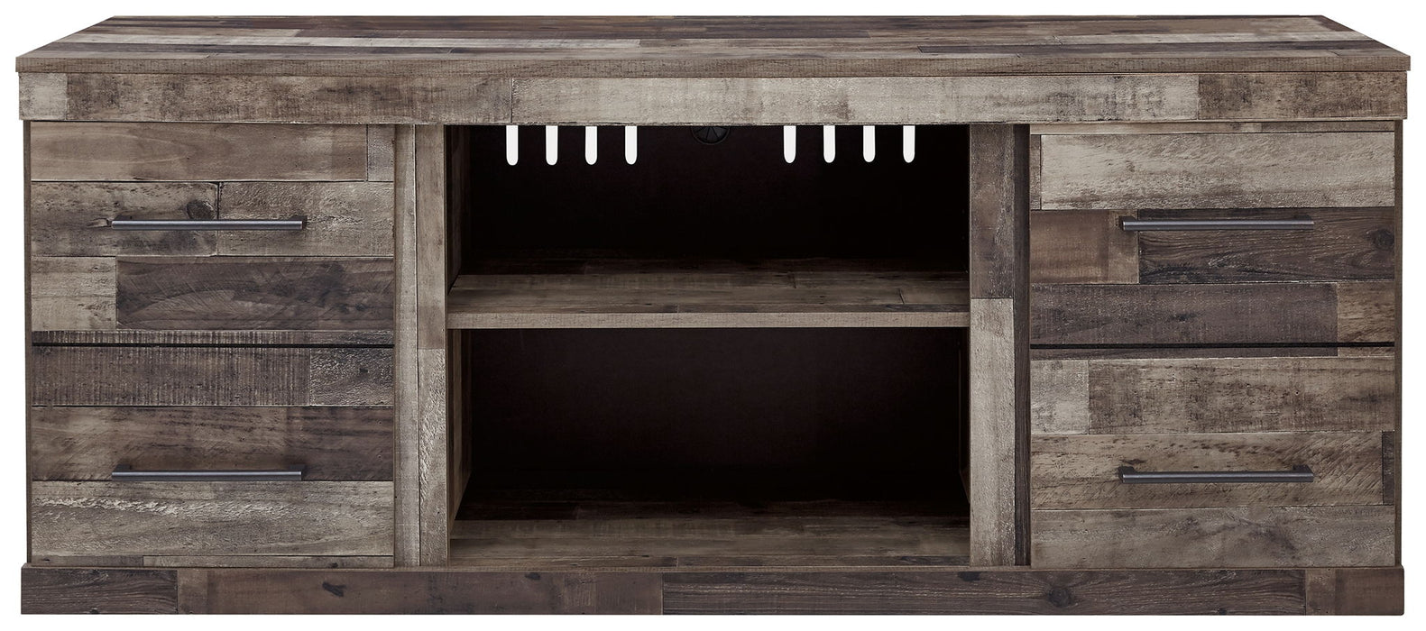 Derekson - Multi Gray - Soporte para TV LG con opción de chimenea