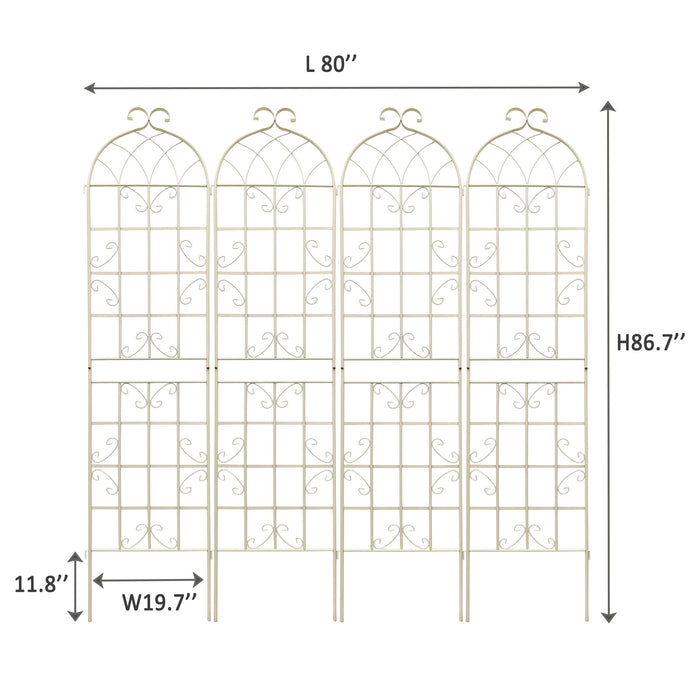 Metal Garden Rustproof Trellis For Climbing Plants Outdoor Flower Support