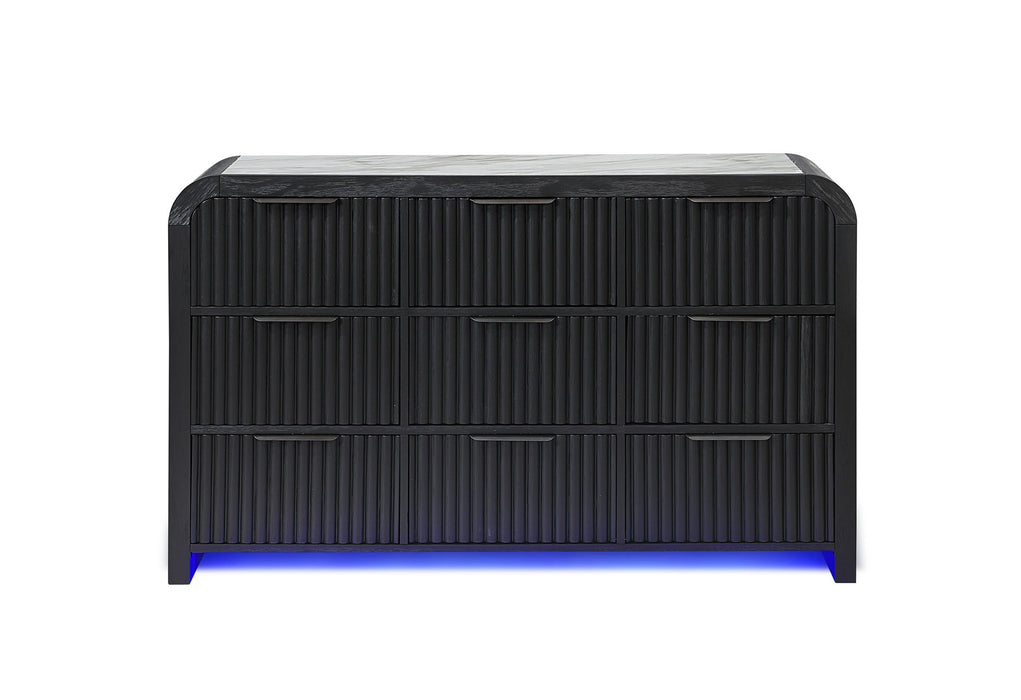 Beckett - 5 Piece King Bedroom Set With Cooler And Speaker - Black