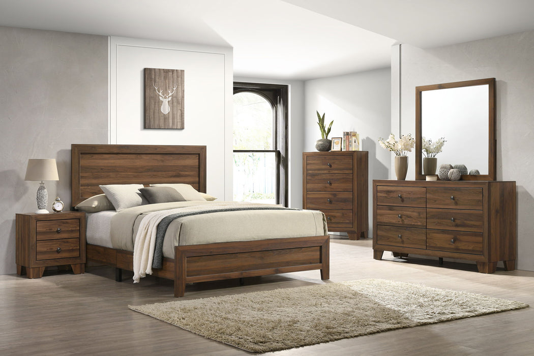 Millie - Twin 5 Piece Bedroom Set - Brown Cherry