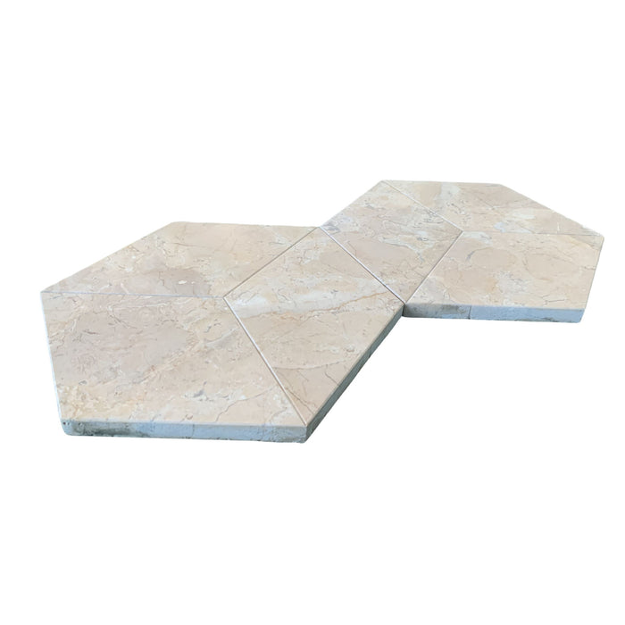 Hexagon Natural Marble Polished Tile For Wall And Floor (Set of 12)