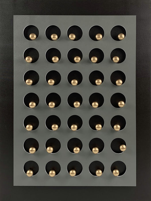 Golden Sphere Matrix - 36" x 48" Framed Wall Art