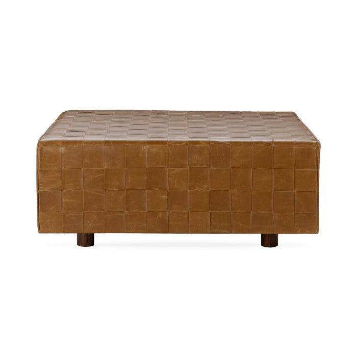 Aristo - Leather Square Ottoman - Autum Maple