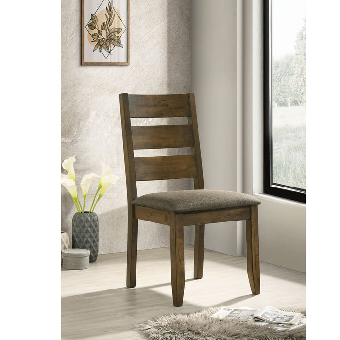 Dining Chair With Ladder Back Design (Set of 2) - Brown