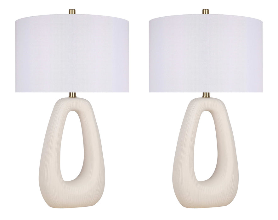 "Serenity Loop" Ceramic Table Lamp (Set of 2) - Textured White