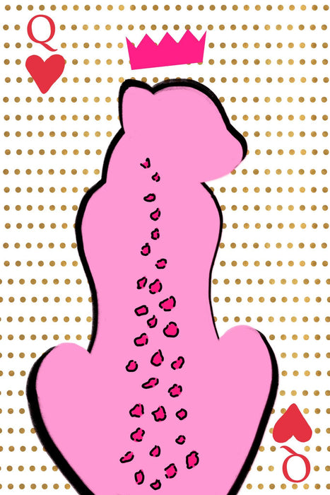 Queen Cheetah Card By Anna Quach (Framed Small) - Pink