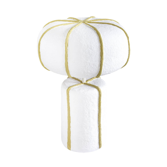 Looma - Cotton Mache Table Lamp - White / Green