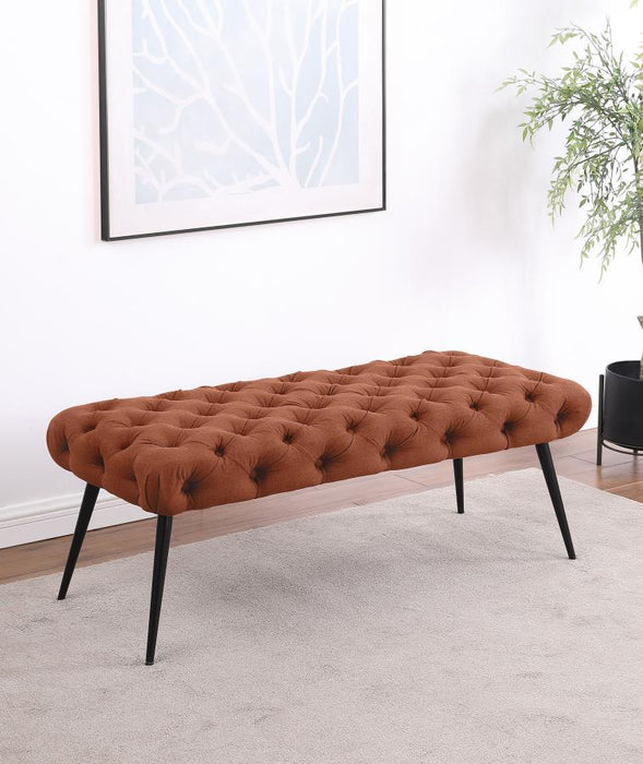 Ella - Upholstered Tufted Bench Metal Legs