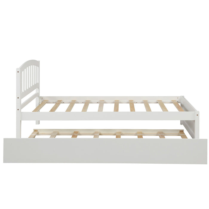 Platform Bed Wood Bed Frame With Trundle