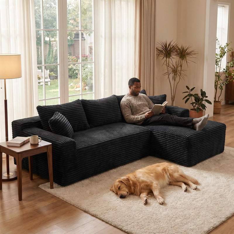 106.3' Cloud Modular Sectional Sofa Couch with L-Shape Chaise