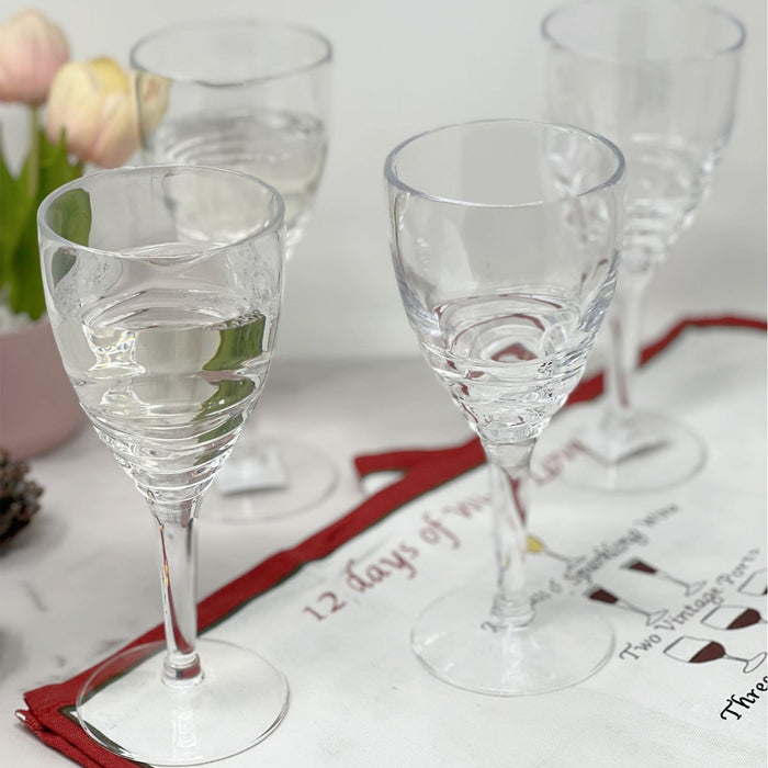 Swirl Plastic Wine Glasses (Set of 4)