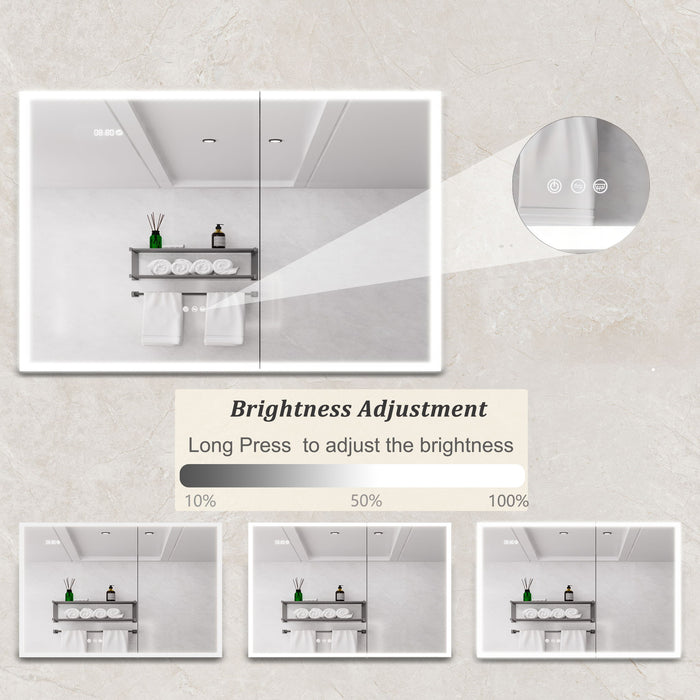 Bathroom Medicine Cabinet With Lights, LED Medicine Cabinet With Mirror, Lighted Medicine Cabinet With Defogger