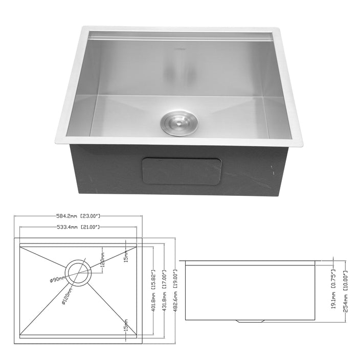 Single Bowl, Undermount Workstation, Kitchen Sink With Accessories