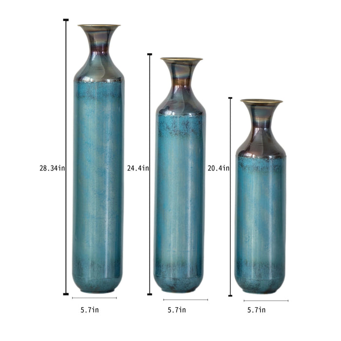 Modern Droplet Shaped Floor Vase Set, 3 Piece Home Decor