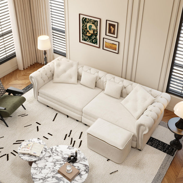 3 In 1 Pull Out Convertible Sleeper Sofa Bed, King Size, Chaise Lounge