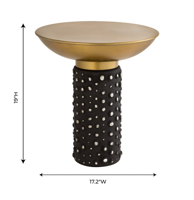 Blaze - Glass / Brass Side Table - Light Brown