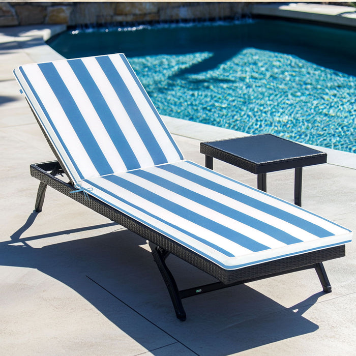 2 Pieces Set Outdoor Lounge Chair Cushion Replacement Patio Furniture Seat