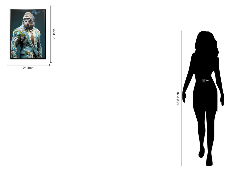 Gentleman Ape Blossom - 21" x 29" Framed Wall Art