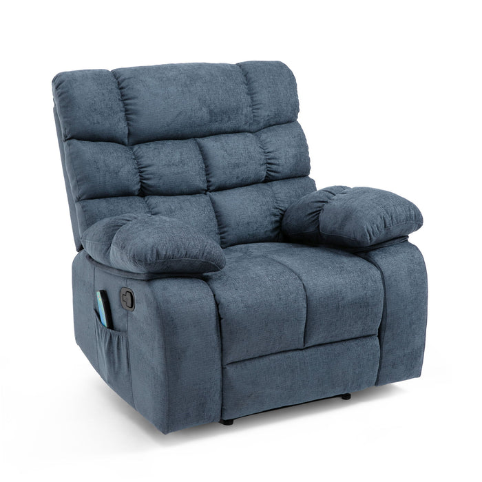 Contemporary Massage Recliner With Pillow Tufted Design - Charcoal
