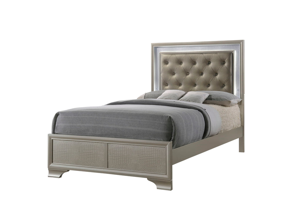 Lyssa - Twin 5 Piece Bedroom Set - Champagne