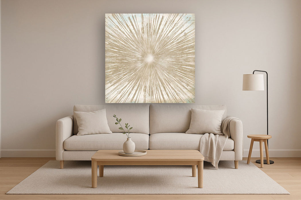 Floating Tempered Glass With Foil Shiny - Beige