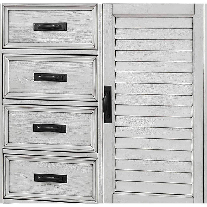 Lockeford - 5 Drawer Door Chest - White