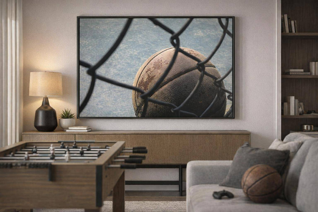 Fence Line Court Canvas In Frame - Black / Blue