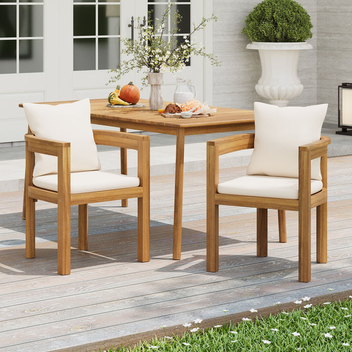 Abaco - Outdoor Acacia Wood Dining Chair (Set of 2) - Beige