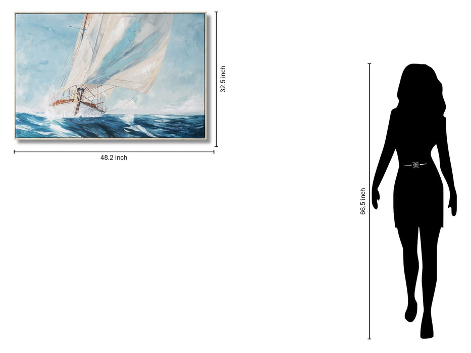 Gusty Sail Aglow - 33" x 48" Framed Wall Art