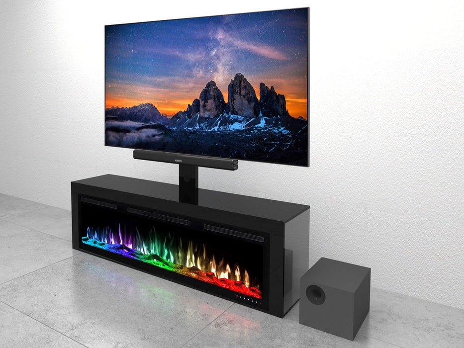Fireplace TV Stand With Sound System For 75-80" TV's - Black