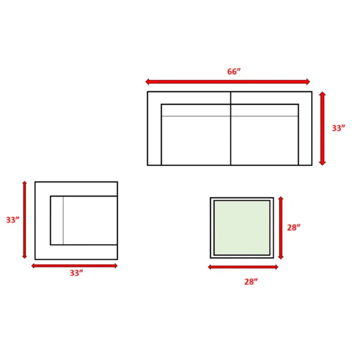 Modern Style Hdpe Wicker Seating Group With Cushions For 3 People In Brown Finish