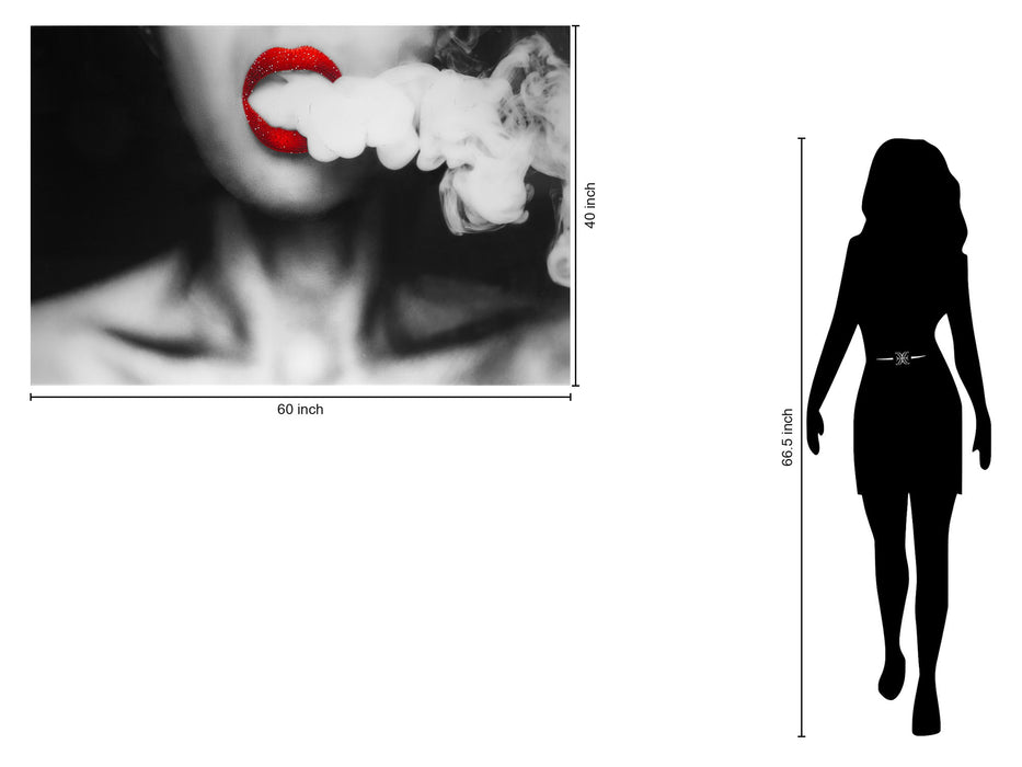 Temp Glass With Foil & Rhinestones - Billowing Smoke - Dark Gray