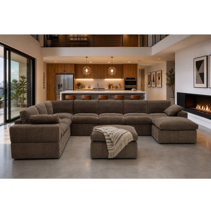 Sectional, Large Arms, Toss Pillows Included