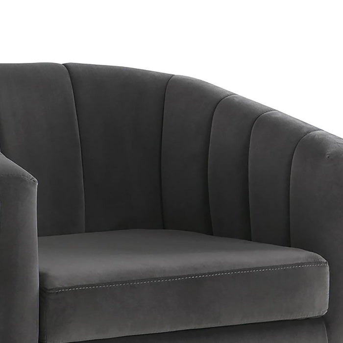 Tufted Barrel Accent Chair Upholstered Lounge Chair - Gray