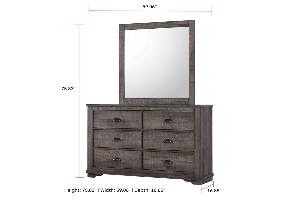 Coralee - Queen 4 Piece Bedroom Set - Dark Gray