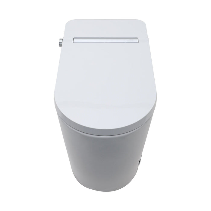 Smart Toilet With Bidet Built In, Auto Open & Close, Elongated Heated Seat, Foot Sensor Flush, LED Display, Warm Water Wash - White