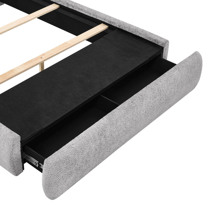 Reverie - Upholstered King Storage Bed - Pewter