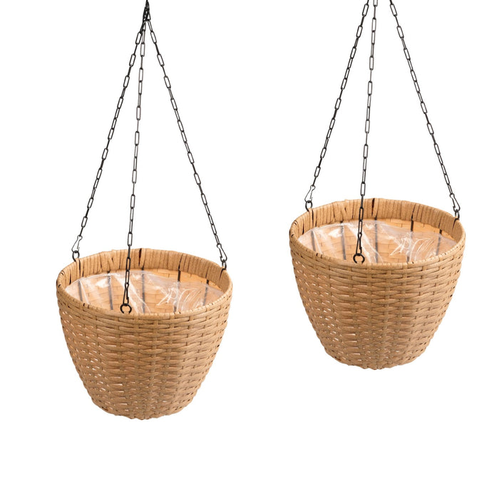 Hanging Planters, Indoor Outdoor Plant Holders (Set of 2) - Brown