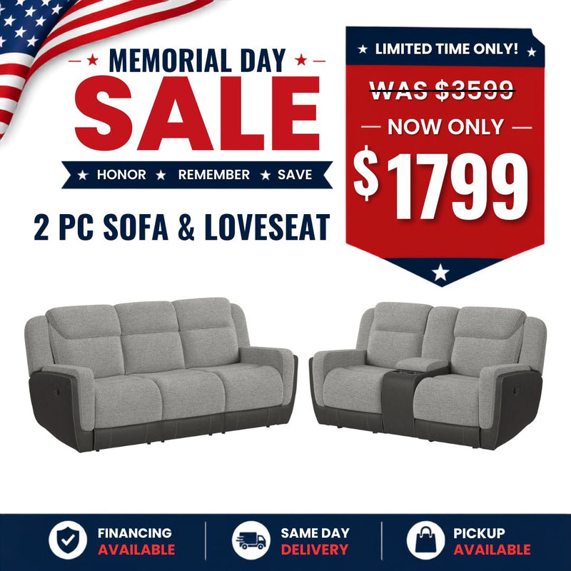 2 PC Sofa & Loveseat Set