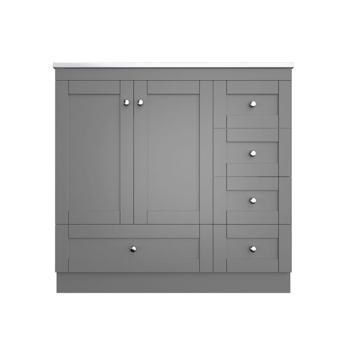 Shaker Free Standing Bathroom Vanity Cabinet With Sink, Soft Close Drawers, Soft Close Doors