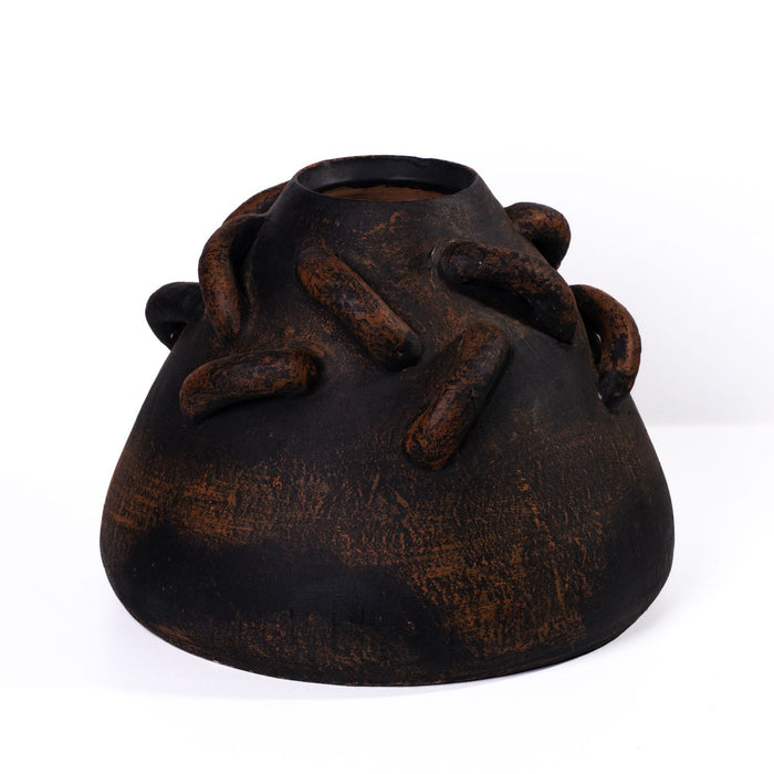 Visha - Roped Vase - Dark Terracotta