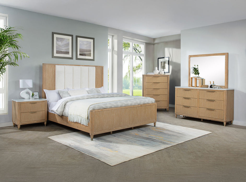 Kara - Queen 5 Piece Bedroom Set - Cerused Natural
