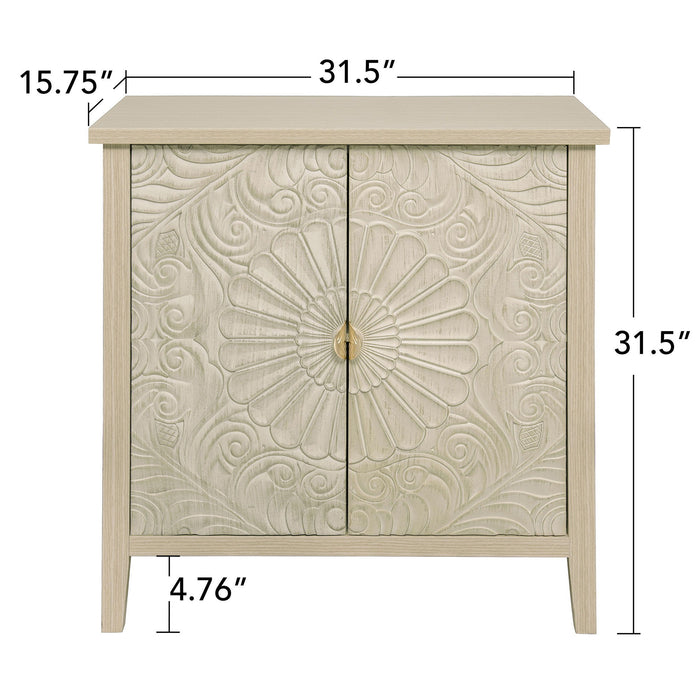 2 Door Cabinet, American Furniture, Suitable For Bedroom, Living Room, Study - Natural