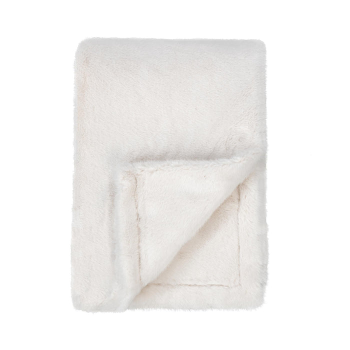Throws - 50" x 70" TC Taiga Faux Fur Throw - Ivory