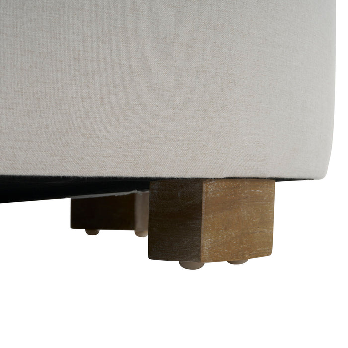 Round Ottoman, Minimalist Footstool - White