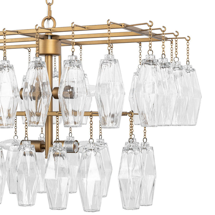 Tressia - Glass Round Chandelier - Brass