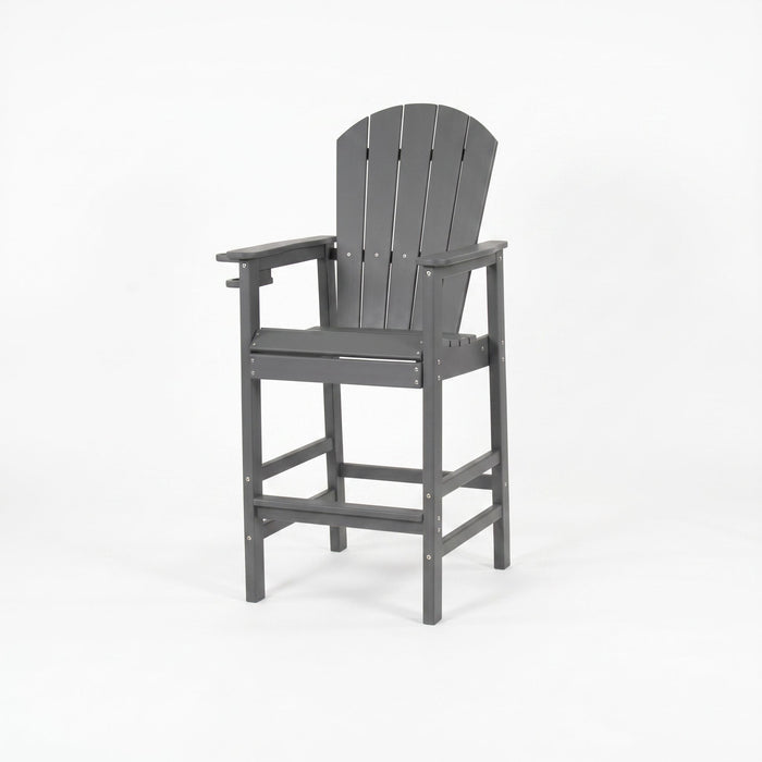 Bar Height Adirondack Chair With Cup Holder And Armrests
