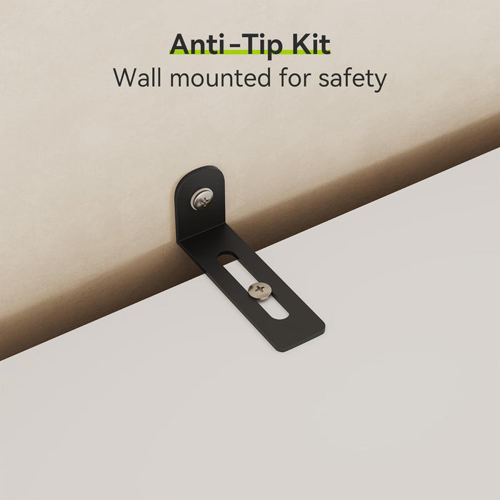 5 Tier White Bookcase With 2 Drawers Storage Organizer For Living Room - White