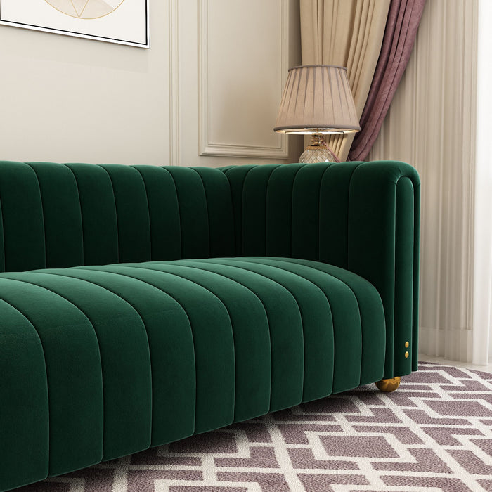 Sofa With Vertical Stripes With Accents