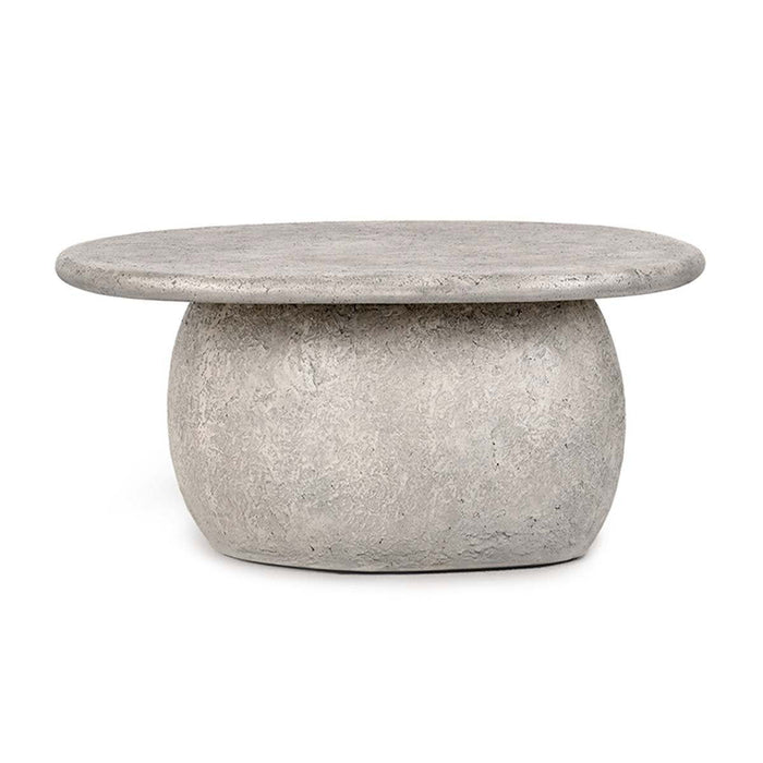 Britney - Outdoor Round Coffee Table - Light Gray